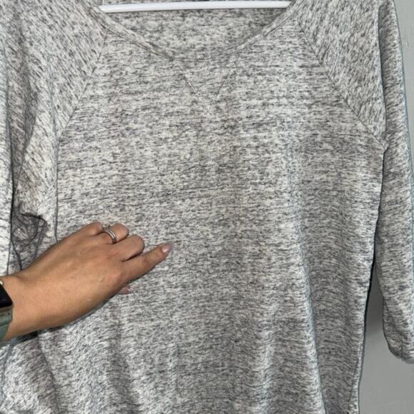 J. Crew Woman’s Gray Cotton Terry Sweater Crewneck 3/4 Sleeve Sz S Style 58284 - Picture 5 of 6